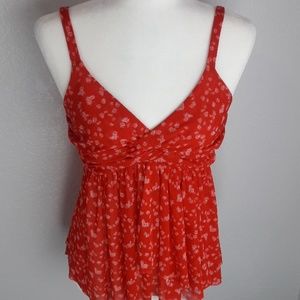 Express Knot Front Mesh Baby Doll Tank Top